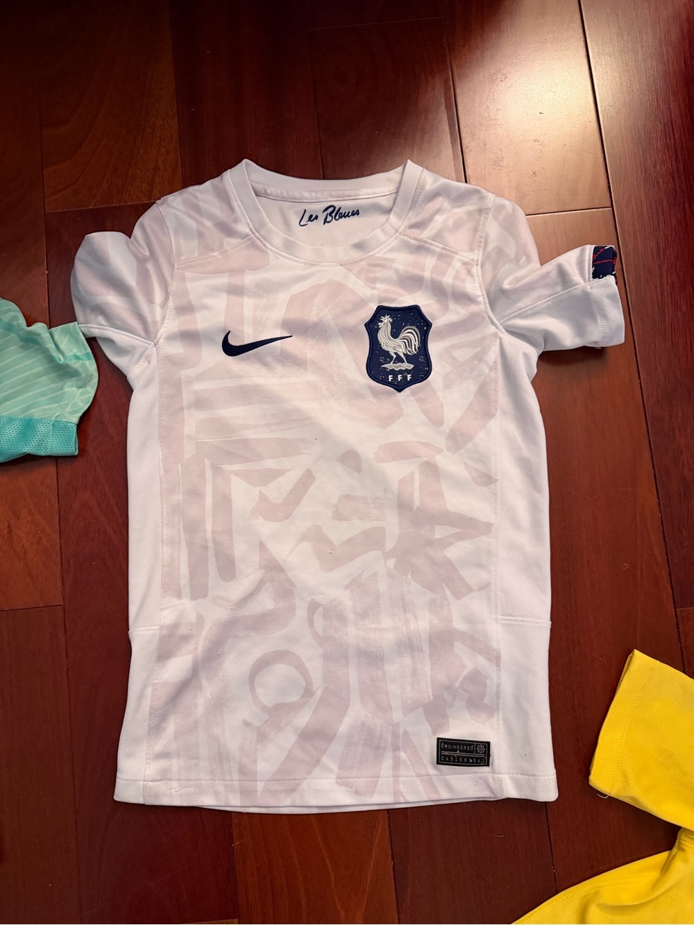 Nike White France Youth Soccer Jersey with Navy Crest